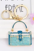 Kristal Taşlı Çanta Anahtarlık Mavi No.2 thumbnail 8