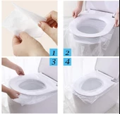 Periboia 50 Adet Biyobozulur Klozet Kapağı Poşeti Seyahat Tipi Taşınabilir Klozet Kılıfı - 4