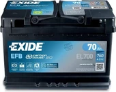 12V 70 AMPER 760A EN  EXIED  EFB START STOP AKÜ 2 YIL GARANTİLİ - 1