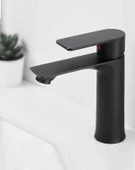 SİYAH LAVABO BATARYASI BLACK PASLANMAZ GARANTİLİ MUSLUK PRİNÇ AÇ KAPA ERGONOMİK thumbnail 3