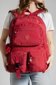 571 Collection Klinkır Sırt Çantası Çok Cepli 45*30 Cm Büyük Boy Lise Üniversite Okul Çantası - 12