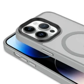 iPhone 14 Pro Kılıf Mat Arka Yüzey Wireless Şarj Özellikli Flet Magsafe Kapak thumbnail 6