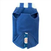 Mavi Chamois Kaban Mont, Köpekler için Güderi Görünümlü Ceket - 4