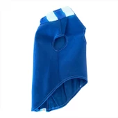 Mavi Chamois Kaban Mont, Köpekler için Güderi Görünümlü Ceket - 5