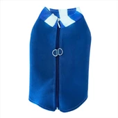 Mavi Chamois Kaban Mont, Köpekler için Güderi Görünümlü Ceket - 3