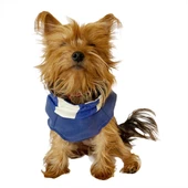 Mavi Chamois Kaban Mont, Köpekler için Güderi Görünümlü Ceket - 2