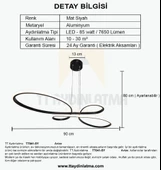 TT Aydınlatma TT041-SY  Trend Modeli Mat Siyah Led Avize - 4