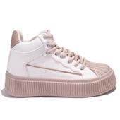 Dagoster DZS07-8897500 Beyaz Bej  Ortopedik Günlük Kadın Spor Ayakkabı thumbnail 2