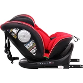 Ultimate 360 ° Dönebilir Yatabilir 0-36 Kg Deri Oto Koltuğu ISOFIX/SIP/LATCH Kırmızı - 5