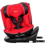 Ultimate 360 ° Dönebilir Yatabilir 0-36 Kg Deri Oto Koltuğu ISOFIX/SIP/LATCH Kırmızı - 2