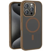 iPhone 16 Pro Kılıf Magsafe Şarj Özellikli Parlak Kamera Çerçeveli Kost Kapak thumbnail 6