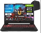 Asus Tuf Gaming F15 FX507VU-LP257 13. Nesil Intel I7-13620H 64GB Ddr5 Ram  512GB SSD WINDOWS11HOME 15.6 Inç Fhd 144Hz 6gb RTX4050 140W Taşınabilir Bilgisayar FX507VU-LP25725+WEBLEGELSINÇANTA - 1