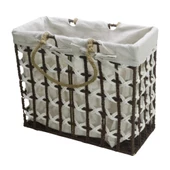 T.Concept Dekoratif Halatlı Zarif Telli Çok Amaçlı Dikdörtgen Sepet Kahverengi- Beyaz Küçük (S) - 2