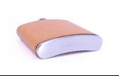 Turuncu Deri Kaplama Paslanmaz Çelik Cep Matarası - Hip Flask 7 OZ - 5
