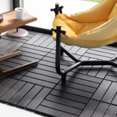 Porsima 1066 Bahçe Balkon Teras Zemin Paspası Banyo Paspası 9lu Dış Mekan Karosu Antrasit thumbnail 7