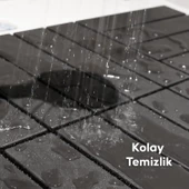 Porsima 1066 Bahçe Balkon Teras Zemin Paspası Banyo Paspası 9lu Dış Mekan Karosu Antrasit thumbnail 12