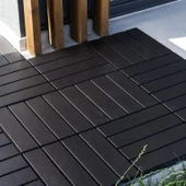 Porsima 1066 Bahçe Balkon Teras Zemin Paspası Banyo Paspası 9lu Dış Mekan Karosu Antrasit thumbnail 6