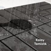 Porsima 1066 Bahçe Balkon Teras Zemin Paspası Banyo Paspası 18li Dış Mekan Karosu Antrasit - 4