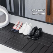 Porsima 1066 Bahçe Balkon Teras Zemin Paspası Banyo Paspası 18li Dış Mekan Karosu Antrasit - 8