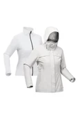 DECATHLON Kadın 3'ü 1 Arada Su Geçirmez Outdoor Trekking Montu - Gri - Travel 100 - 0°c thumbnail 1