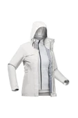 DECATHLON Kadın 3'ü 1 Arada Su Geçirmez Outdoor Trekking Montu - Gri - Travel 100 - 0°c thumbnail 2