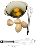Paslanmaz Lüx Metal Saplı Çırpma Karıştırma Teli Çırpıcı 30 cm - 1