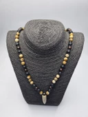 8 mm Jasper, Lav, Hematit Taşı ve Diken Ağacı Doğaltaş Kombin Kolye - 1