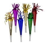 Metalik Renkli Püsküllü Vuvuzela Kaynana Dili 6 lü 30 cm - 1