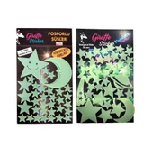 Karanlıkta Parlayan Gezegen Yıldız Ve Ay Modeli Sticker 72 Adet - 1