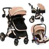Yoyko Ultimate Travel Sistem Bebek Arabası 3 in 1 Coffee Rose - 1