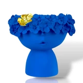 2li çiçek kız saksı parlament mavi - 2