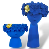 2li çiçek kız saksı parlament mavi - 4