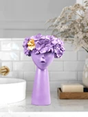 2 li çiçek kız saksı lila - 3