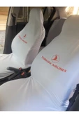 Adıfeks Oto Koltuk Servis Kılıfı Beyaz Turkish Airlines Likralı Esnek Tüm Araç Modellerine Uygun - 2