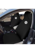 AUTO AKSESUAR Fiat Siyah Servis Kılıfı Ön 2 +arka 2 Parça Riklalı Esnek Kumaş - 1