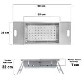 Büyük Boy Katlanır Mangal Portatif Taşınabilir Çantalı Piknik Mangalı 35x55cm - 2