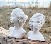 2li kız biblo, kadın figürlü dekoratif obje - 1