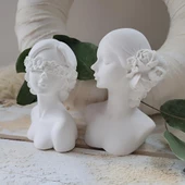 2li kız biblo, kadın figürlü dekoratif obje - 5