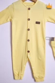 Babyhola %100 Pamuk Önden Düğmeli İnterlok Tulum Bere Takım 351 - 3