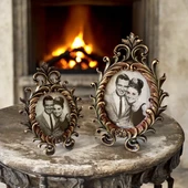 Oval Fotoğraf Çerçevesi Set Kahverengi Renk - 2