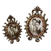 Oval Fotoğraf Çerçevesi Set Kahverengi Renk - 1