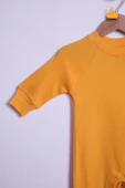 Babyhola %100 Pamuk Yaka Düğmeli İnterlok Reglan Kol Tulum Bere Takım 583 - 8