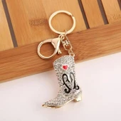 Kristal Taşlı Kadın Çizme Anahtarlık Beyaz No.3 thumbnail 3