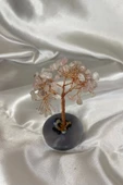 Doğaltaş Pembe Kuvars Taşı Doğal Taş Bakır Hayat Ağacı Stres Meditasyon Taşı - 2