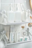 2 li Banyo Mutfak Organizer Şampuan Kozmetik Baharat Kavanoz Düzenleyici Yapışkanlı Raf Çöp Adam - 3