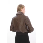 CAT3B (KOYU KAHVE) DERI BAYAN PILOT MONTU - 2