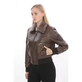 CAT3B (KOYU KAHVE) DERI BAYAN PILOT MONTU - 3