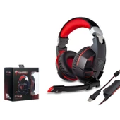 Hadron G59 Titreşimli 7.1 Surround PS4 Uyumlu Mikrofonlu USB 2.40mt Örgülü Kablolu Oyuncu Kulaklığı - Siyah-Kırmızı - 1