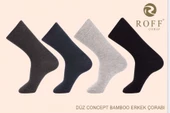 Roff Erkek Bamboo Soket Düz Çorap 14009 - 12 Adet - 2