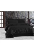 ALTINBAŞAK Always Siyah Satin Deluxe Pamuk Saten Çift Kişilik Nevresim Takımı - 1